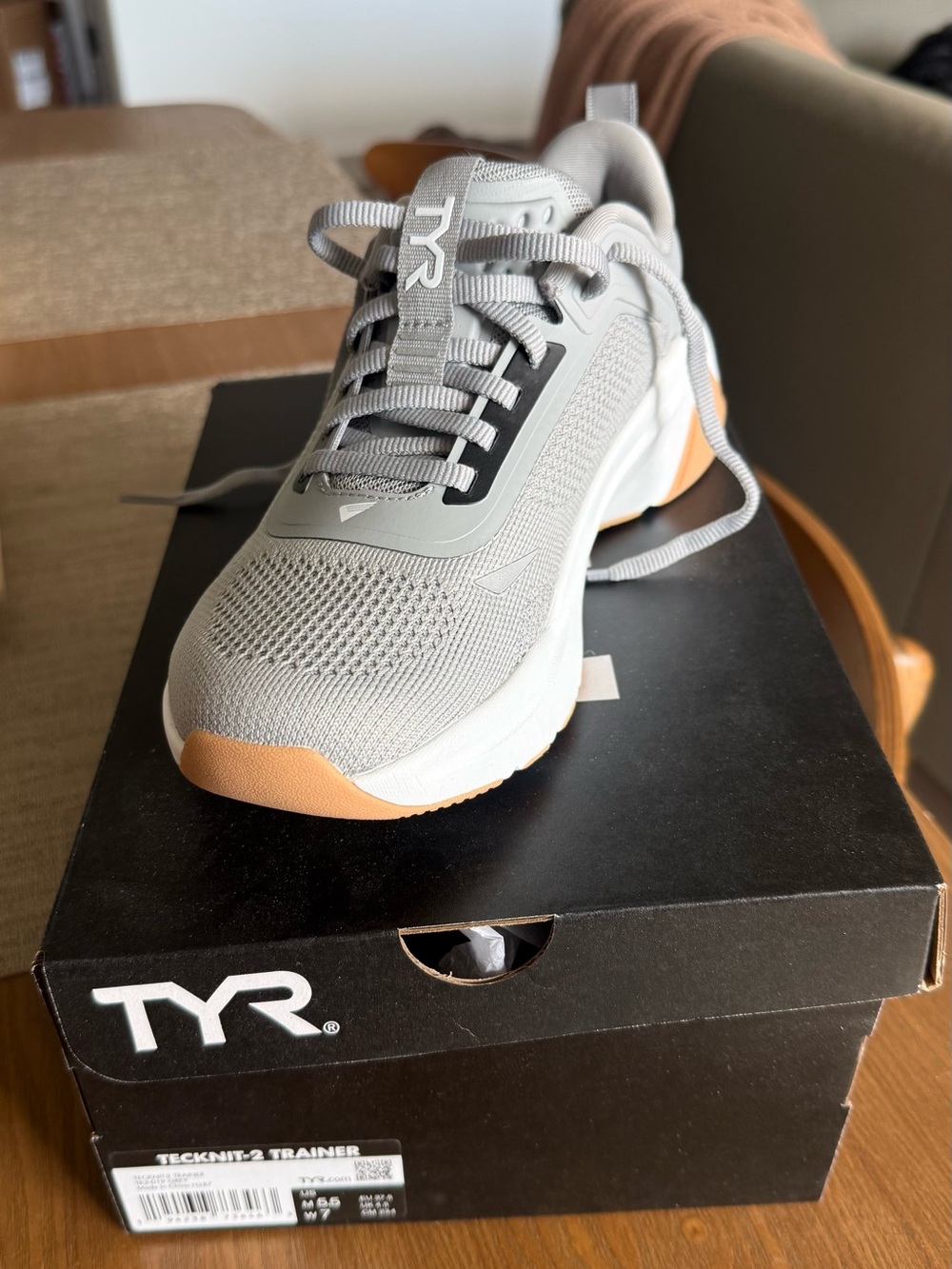 TYR Women’s Gray Athletic Trainer with Tan Accents